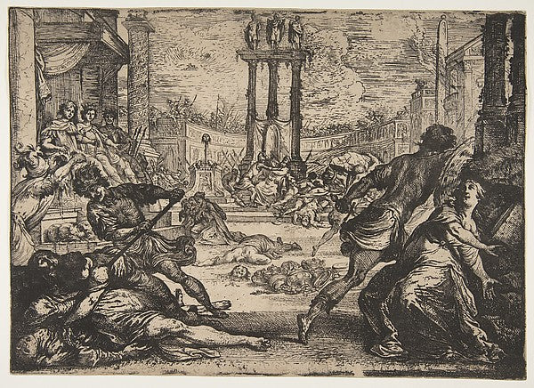 A Massacre by the Triumvirate c1624-Claude Vignon,16x12"(A3) Poster