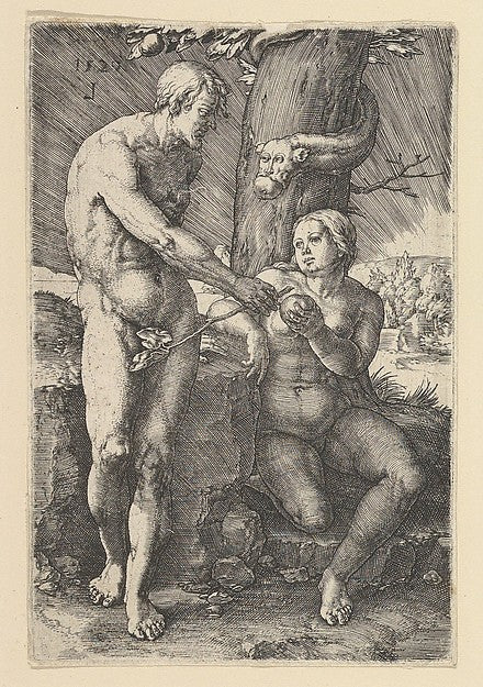 Sin of Adam and Eve 1529-Lucas van Leyden, Poster Print Wall Art