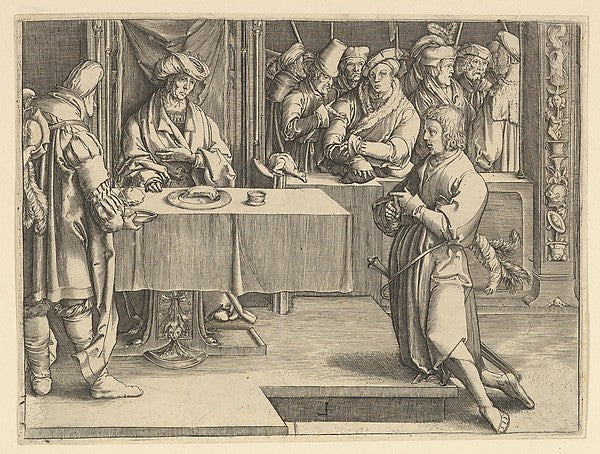 Joseph Interpreting Pharoah's Dreams 1640–70-After Lucas van, Poster Print Wall Art