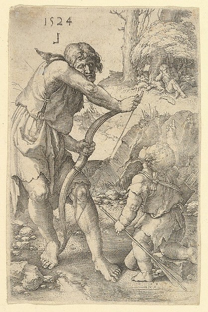 Lamech and Cain 1524-Lucas van Leyden, Poster Print Wall Art