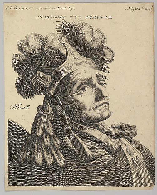 Atabalipa Rex Peruviæ c1634–37-Jerôme David, After Claude Vig,16x12"(A3) Poster