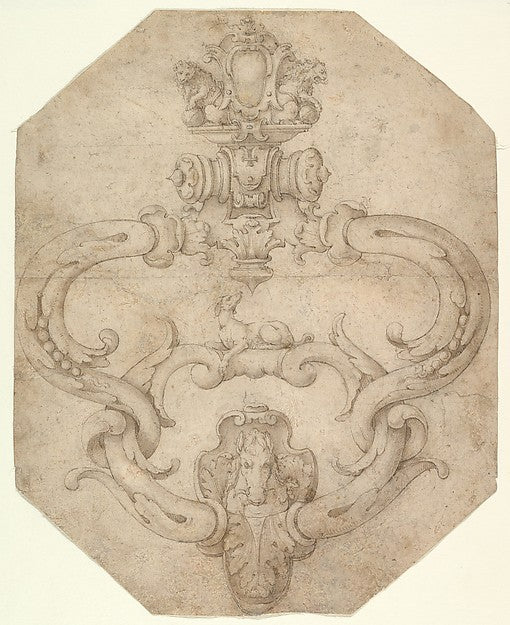 Design for Door Knocker 16th cent-Attributed to Étienne Delaun,16x12"(A3) Poster