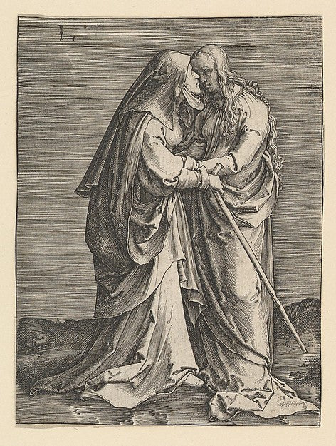 The Visitation c1516-Lucas van Leyden, Poster Print Wall Art