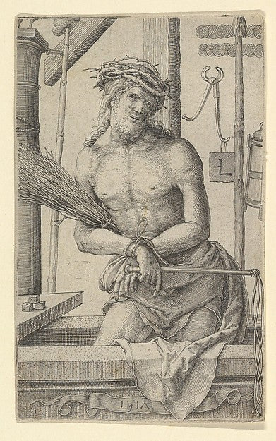 Christ as the Man of Sorrows with the Instruments of the Passi, Poster Print Wall Art