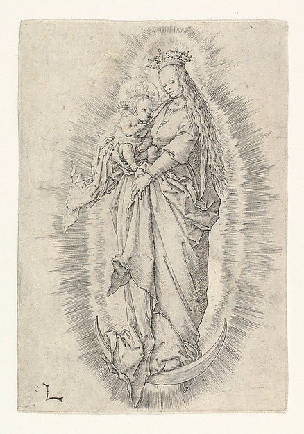 The Crowned Virgin With Child in Glory c1512-Lucas van Leyden, Poster Print Wall Art