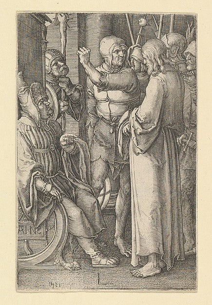 Christ Before Annas 1521-Lucas van Leyden, Poster Print Wall Art