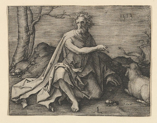 St. John the Baptist in the Desert 1513-Lucas van Leyden, Poster Print Wall Art
