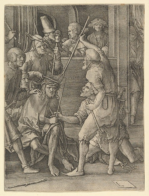 Christ Crowned with Thorns 1519-Lucas van Leyden, Poster Print Wall Art