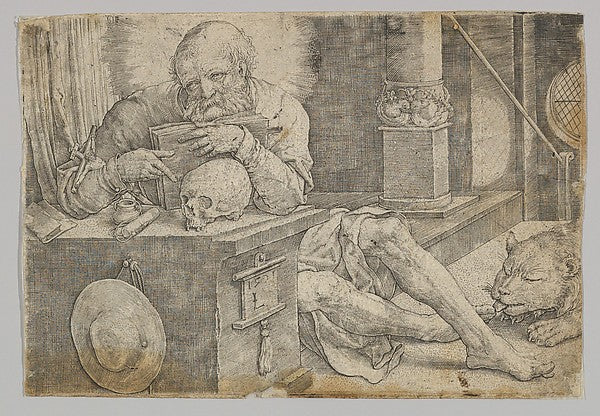 St. Jerome in his Study 1521-Lucas van Leyden, Poster Print Wall Art