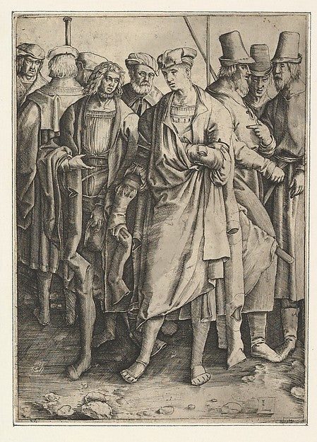 Group of Armed Men n.d.-Jan Muller,After Lucas van Leyden, Poster Print Wall Art
