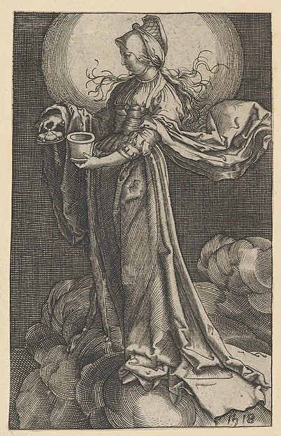 St. Mary Magdalene on the Clouds 1518-After Lucas van Leyden, Poster Print Wall Art