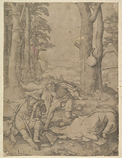 Mohamed and the Monk Sergius 1508-Lucas van Leyden, Poster Print Wall Art