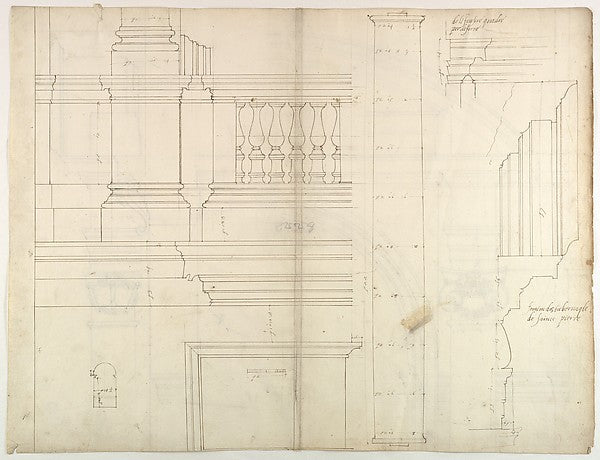 St. Peter's exterior tabernacle elevation and section at ba, Poster Print Wall Art