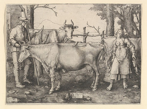 The Milkmaid 1510-Lucas van Leyden, Poster Print Wall Art