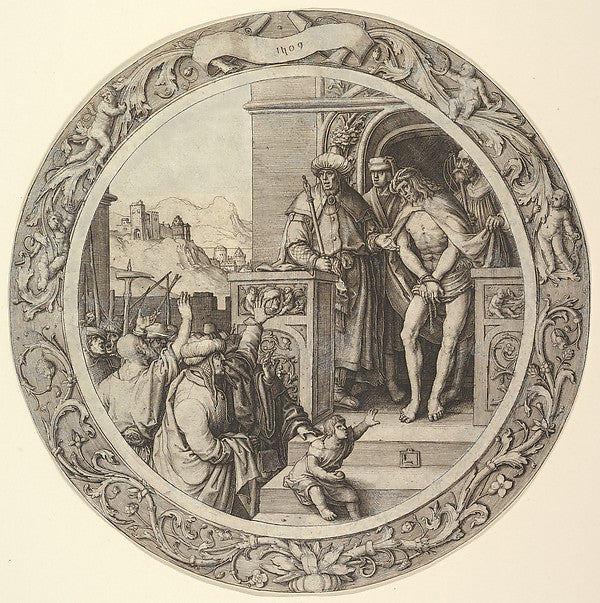Ecce Homo from the Circular Passion 1509-Lucas van Leyden, Poster Print Wall Art