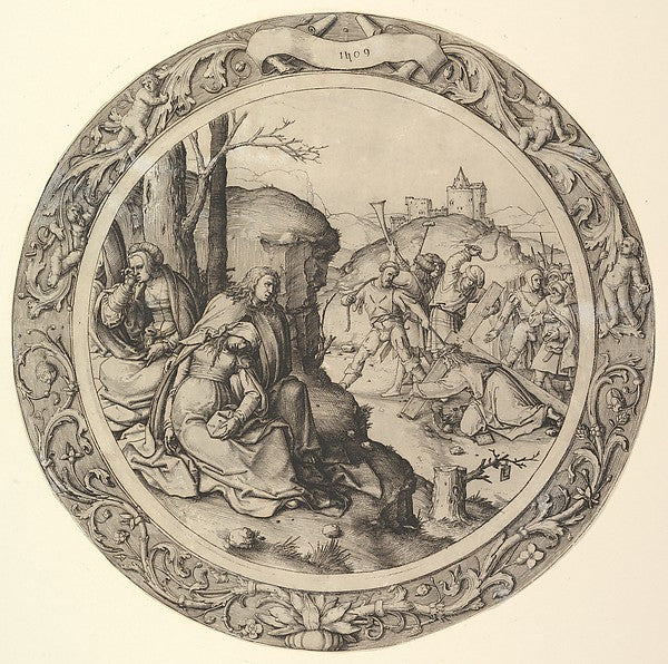 Christ Carrying the Cross from the Circular Passion 1509-Luca, Poster Print Wall Art