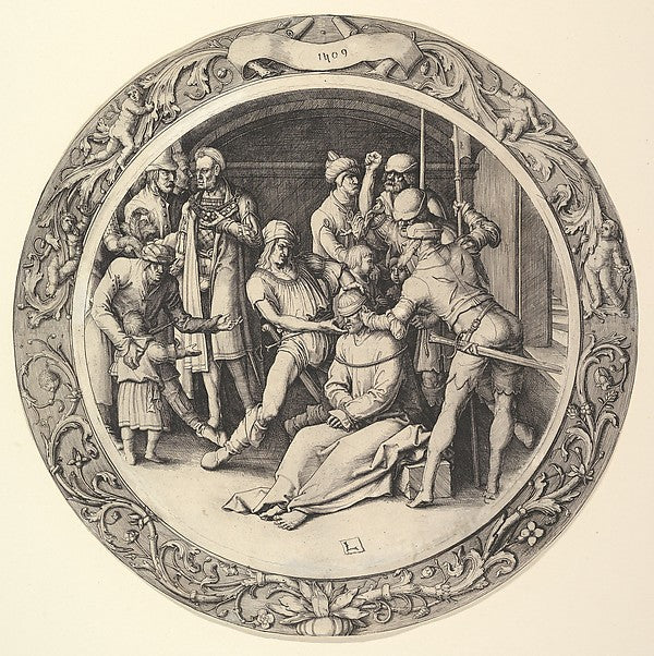 The Mocking of Christ from the Circular Passion 1509-Lucas va, Poster Print Wall Art