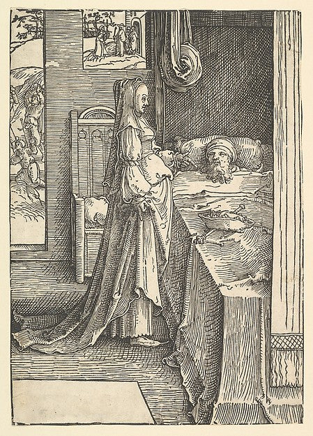 Jezebel Promising Naboth's Vineyards to King Ahab c1517-Lucas, Poster Print Wall Art