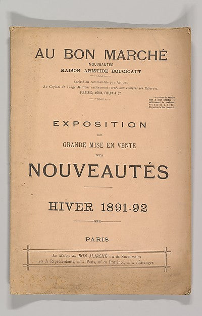 Au Bon Marché-Exposition et Grande Misé en Vente des Nouveauté, Poster Print Wall Art
