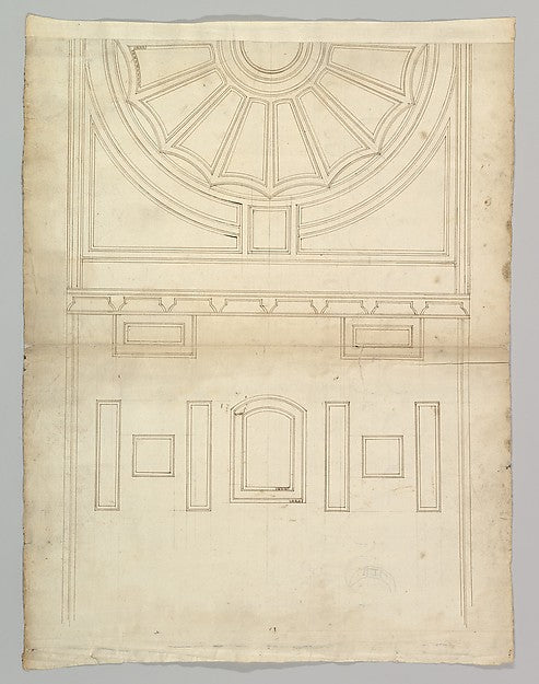Unidentified ceiling plan Pont du Gard perspective elevatio, Poster Print Wall Art