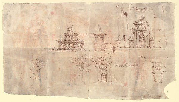 Studies of Architectural Motifs 18th cent-Anonymous,French,1, Poster Print