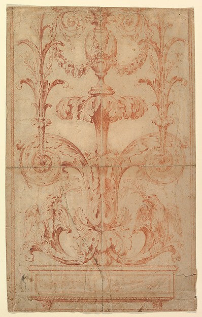 Design for a Decorative Panel 18th cent-Anonymous,French,18t, Poster Print