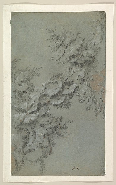 Design with Flowers and Rocaille Ornaments c1760-Attributed to, Poster Print