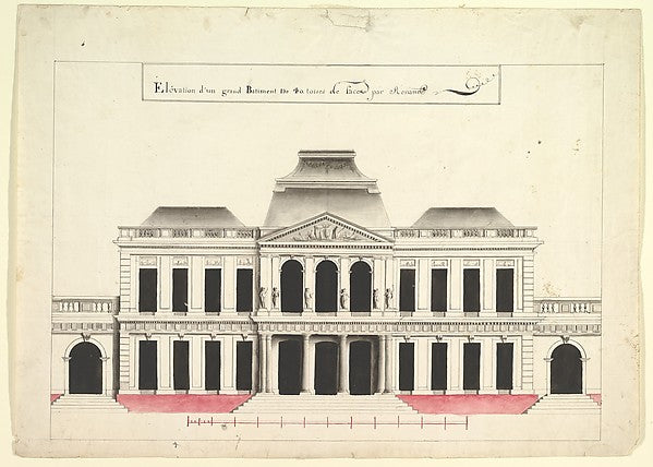 Elevation for a Town House or a Municipal Building n.d.-Renaud,16x12"(A3)Poster