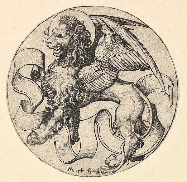 The Lion of Saint Mark 15th cent-Martin Schongauer, Poster Print Wall Art