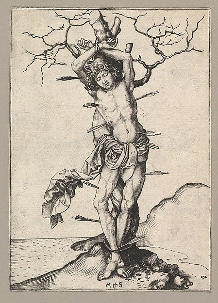 Saint Sebastian 15th cent-Martin Schongauer, Poster Print Wall Art