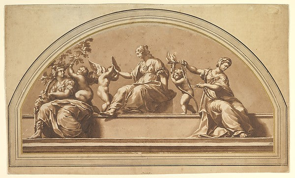 The Three Virtues c1665-Jan de Bisschop,After Raphael , Poster Print Wall Art