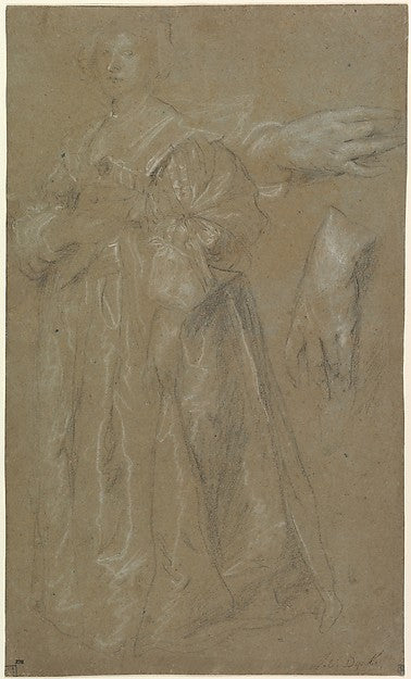 Study for a Portrait of a Lady early 17th cent-Anthony van Dyc,16x12"(A3) Poster