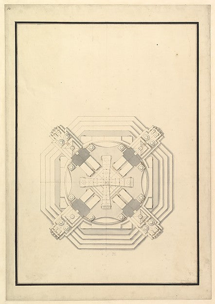 Ground Plan for a Catafalque for a Duke of Wolfenbüttel-Brunsw, Poster Print Wall Art