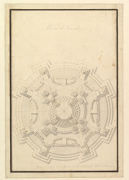 Ground Plan of a Catafalque for Francis Lewis of Newburg Arch, Poster Print Wall Art