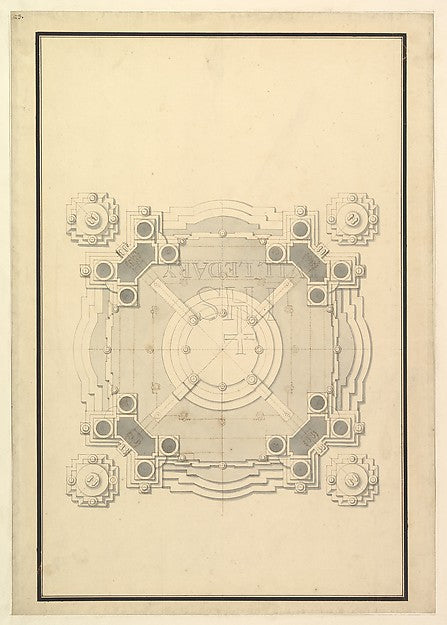 Ground Plan for a Catafalque for Louis Dauphin of France d., Poster Print Wall Art