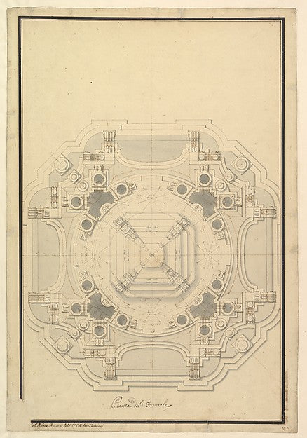 Ground Plan for the Catafalque for Louis XIV c1715-Workshop o, Poster Print Wall Art
