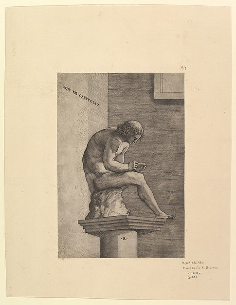 Speculum Romanae Magnificentiae: Man Removing a Thorn from his, Poster Print