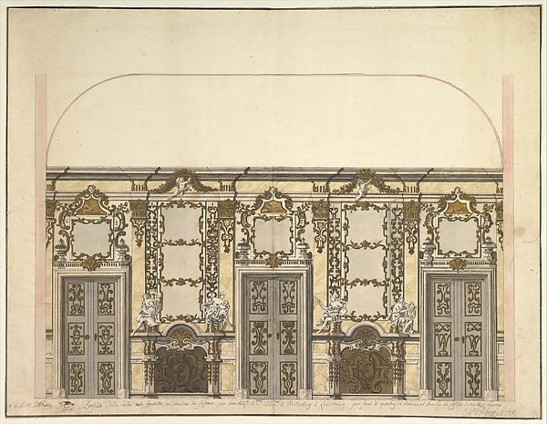 Design for the Salon of the Pleasure Pavilion Favorita at Lu,16x12"(A3) Poster