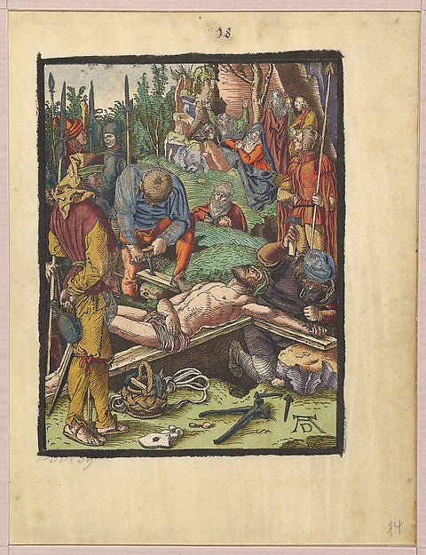 Christ Nailed to the Cross from the Small Woodcut Passion n.d, Poster Print