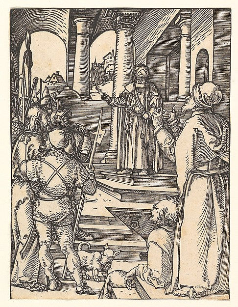 Christ Before Pilate from The Small Passion c1508-Albrecht Dü,16x12"(A3)Poster