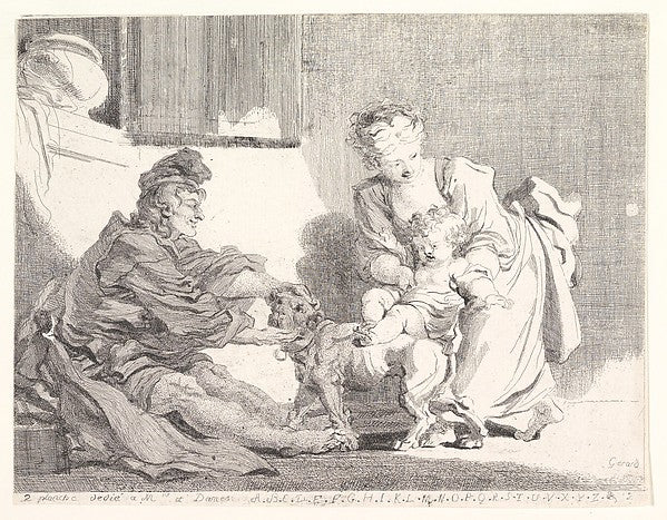 The Child and the Bulldog 1778-Marguerite Gérard, After Jean H, Poster Print