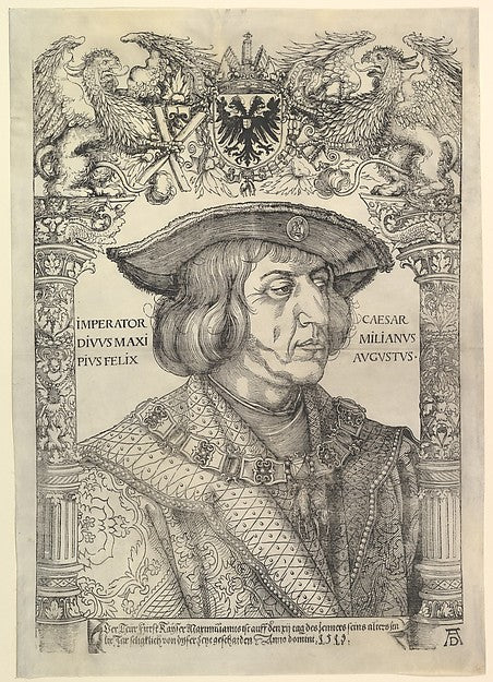 Portrait of the Emperor Maximilian I in an Architectural Frame,16x12"(A3)Poster