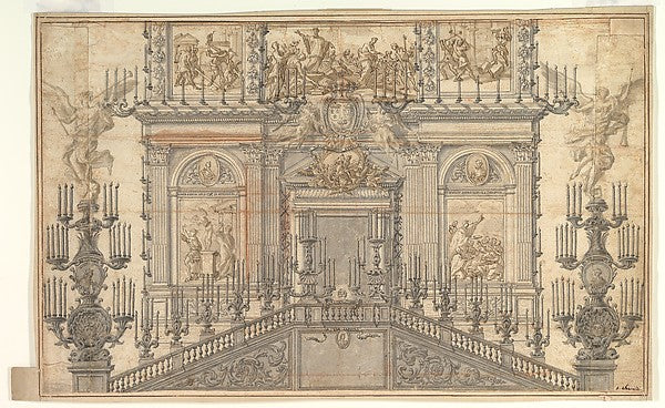 Festival decoration late 17th cent-Ascribed to Antonio Gherard,16x12"(A3)Poster