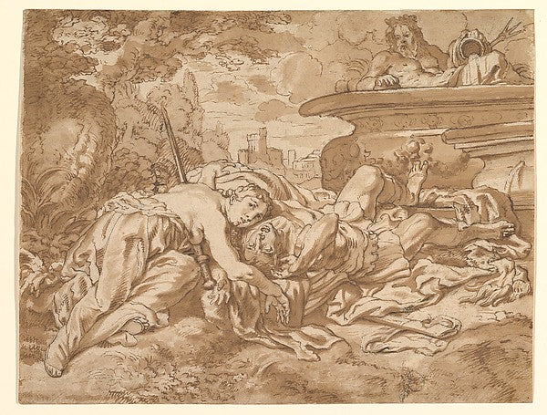 Pyramus and Thisbe early 17th–mid 17th cent-Cornelis Schut , Poster Print Wall Art