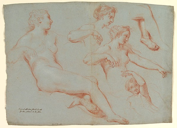 Four Studies of Recumbent Female Nudes c1713-Carlo Maratti, Poster Print