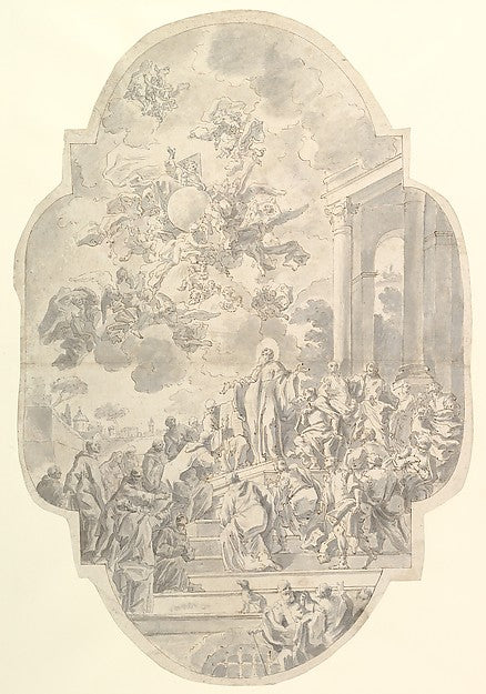 The Vision of Saint Benedict 1740-Francesco de Mura, Poster Print Wall Art