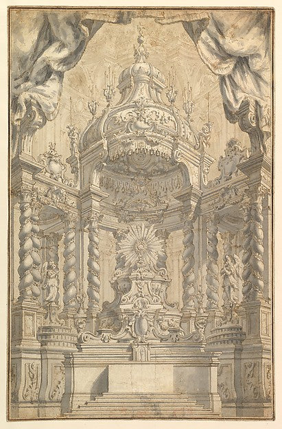 Design for Altar Decorations for a Liturgical Celebration 1750, Poster Print