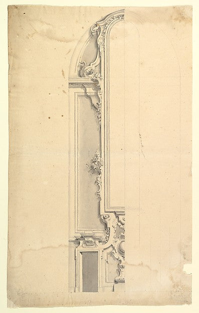 Design for Wall Decoration with Doors on both Sides of a Tall, Poster Print Wall Art