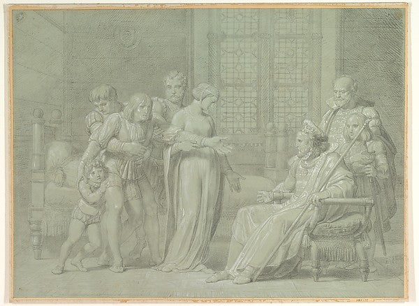 King Charles VIII of France with the Dying Gian Galeazzo Sforz,16x12"(A3) Poster