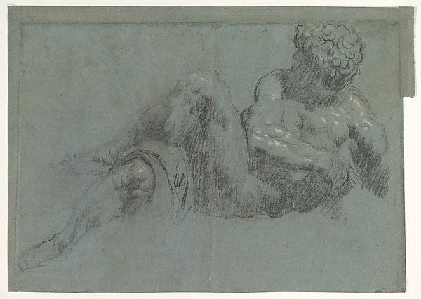 Study after Michelangelo's Giorno c1550–55-Jacopo Tintoretto,16x12"(A3) Poster